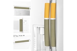 ELCOOR Refrigerator Door Handle Covers, 5pcs, Safeguard Your Kitchen and Appliances and Keep Them Clear of Grease, Stains etc. Upgrade Your Kitchen Decor with Original Design,Timesaver!(Yellow/Green)