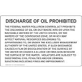 ComplianceSigns.com Discharge of Oil Prohibited Sign, 8x5 inch Aluminum for Recreation
