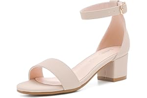 LAURMOSA Girls High Heels Sandal for Girls Open Toe Ankle Buckle Strap Dress Shoes for Little Big Kids in Wedding Party Block Chunky Pump Sandals