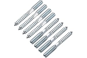 uxcell M8 Hanger Bolts Length 2-3/4"(70mm) Double Headed Bolts Self-Tapping Screw 8mm Wood Joint Furniture Legs 8pcs