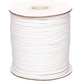 LIYUA Elastic Band for Sewing 1/8 Inch 50 Yards White for Sewing &amp; Crafts | Elastics Cord Braided Stretch Straps for Crafting DIY