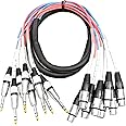 Seismic Audio Speakers 8 Channel Snake Cables, 5’ XLR Female To ¼” TRS Snake Cable