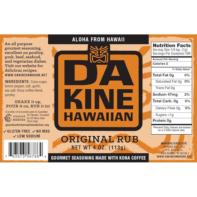 Amazon Com Da Kine Hawaiian Rub Spicy Kona Coffee 4 Ounce Grocery Gourmet Food