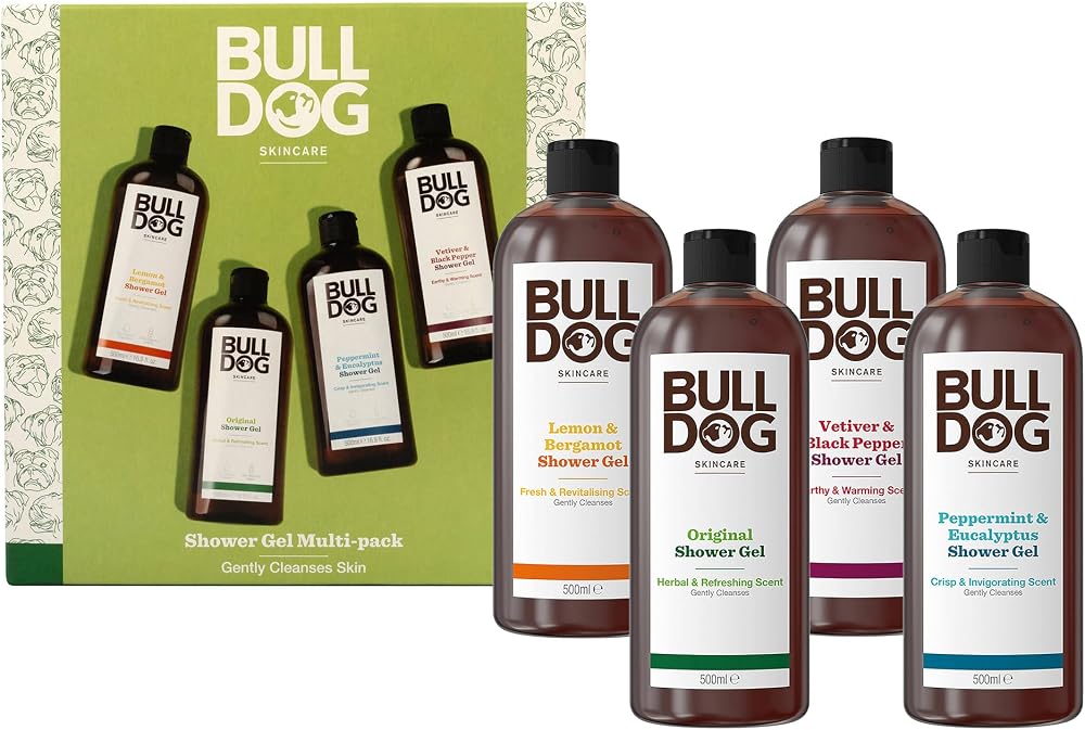 BULLDOG Skincare Multi-Fragrance Shower Gel Giftset 4 x 500ml Vegan
