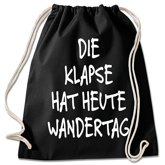 Shirt & Stuff / Turnbeutel mit Spruch/Bedruckte Sportbeutel - Sprüche auswählbar/Baumwolle schwarz