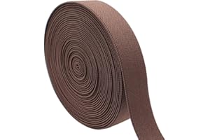 RYDOWENNA Sewing Elastic Band 1-Inch by 5-Yard Brown Colored Double-Side Twill Woven Elastic