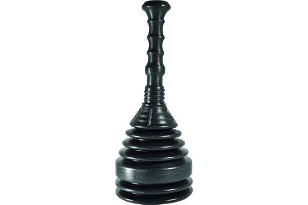Master Plumber LX-83001 EF Mini Bellows Plunger, 5-in, for Sinks, Showers and Tub Drains, Durable Construction
