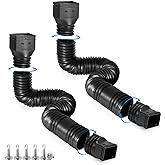 plusgutter Black-2pack Rain Gutter Downspout Extensions Flexible, Drain Downspout Extender,Down Spout Drain Extender, Gutter Connector Rainwater Drainage,Extendable from 21 to 68 Inches