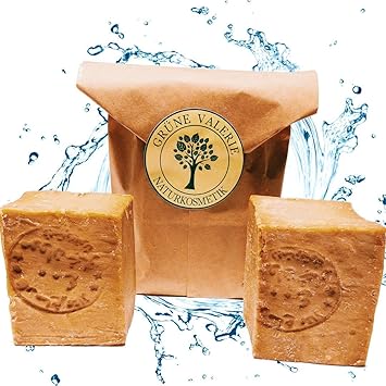 Originale Aleppo Seife ® im Set 2 x 160g, 80% Olivenöl 20% Lorbeeröl, PH Wert 8, Detox Eigenschaften, veganes Naturprodukt - 