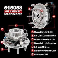 Pair 515058 Front Wheel Bearing Hub Assembly