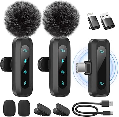 Micro Cravate sans Fil-pour TikTok & Vlogs & Youtube,2-Pack