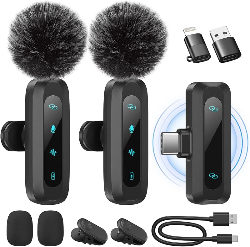 Micro Cravate sans Fil-pour TikTok & Vlogs & Youtube,2-Pack