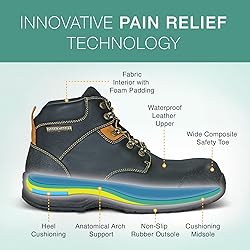 Orthofeet Men's Orthopedic Black Leather Granite