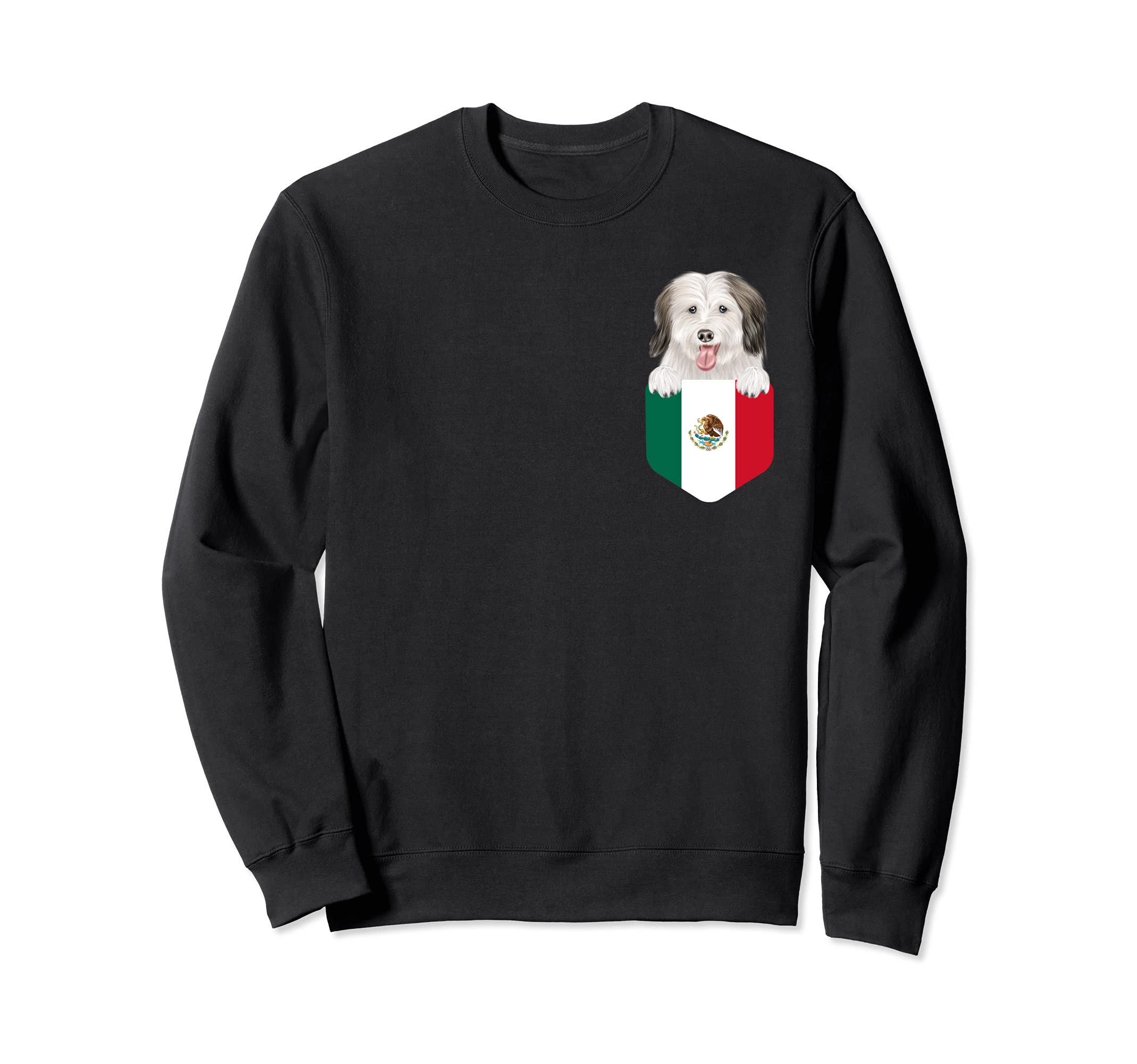 Mexico Flag Coton de Tulear Dog In Pocket Sweatshirt