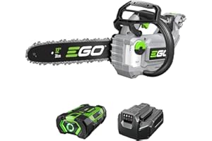 EGO Power+ Chain Saw, 12" Battery Powered Chainsaw, Electric Cordless, Includes 56V 2.5Ah Battery and Charger - CS1201
