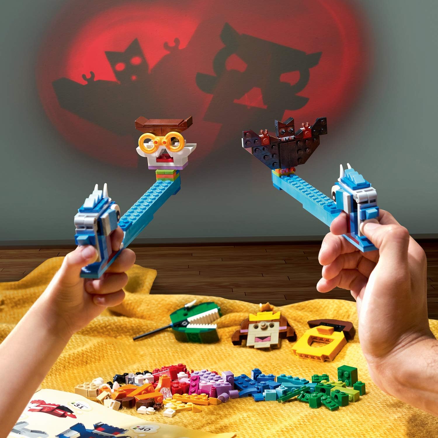 LEGO 11009 Classic Bricks and Lights Shadow Puppet Theater Set including Light Bricks, Creative Fun for 5 Year Old - Image 3