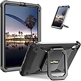 Fintie Case for iPad Mini 7 (A17 Pro, 7th Generation) 2024 / iPad Mini 6 (6th Gen) 8.3 Inch, [Tuatara Magic Ring] 360 Degree Rotating Shockproof Rugged Cover with Screen Protector, Black