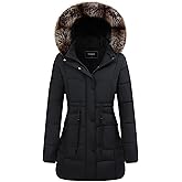GOLDLADIES Women's Long Winter Puffer Coat Waterproof Jacket Thickened Down Alternative Parka with Detachable Hood