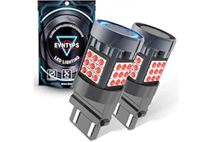 evntyps 3157 LED Red Brake Light Bulb with Buit in Resistor CANBUS Error Free,2025 Upgraded Super Bright Brilliant Red 3056 3057 3457R 4057 4156 4157 Replacement Bulb for Tail Stop Lights(2pcs)
