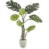 Maia Shop 3ft 11in Artificial Monstera Plant for House, Apartment or Office – Realistic Fake Indoor Plants for Living Room, Bedroom, Entryway or Bathroom – Faux Greenery for Home Décor