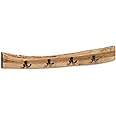 Alpine Natural Live Edge Wood 48 in. Coat Hooks, Hangs Durably & Beautifully with Unique Natural Wood Character, Clear Natural Finish, Knots & Cracks, Real Wood Ambiance