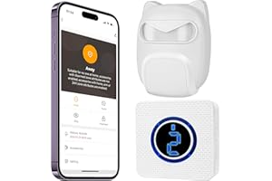 SHAOGAX Driveway Alarm, 2.4G WiFi Wireless Motion Sensor Alarm, TUYA/Smart Life App for Customization Call/SMS/Push Alerts, Outdoor Weather Resistant Motion Sensor & Detector