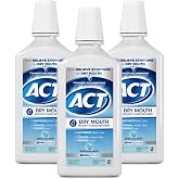 ACT Dry Mouth Anticavity Fluoride Mouthwash with Xylitol &amp; Zero Alcohol, Soothing Mint, 33.8 fl. oz.(Pack of 3)