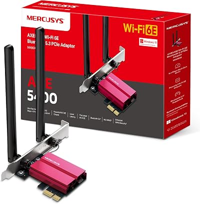 MERCUSYS MA86XE PCIe Adapter WiFi 6E AXE5400 Tri-Band Bluetooth 5.2/5.3