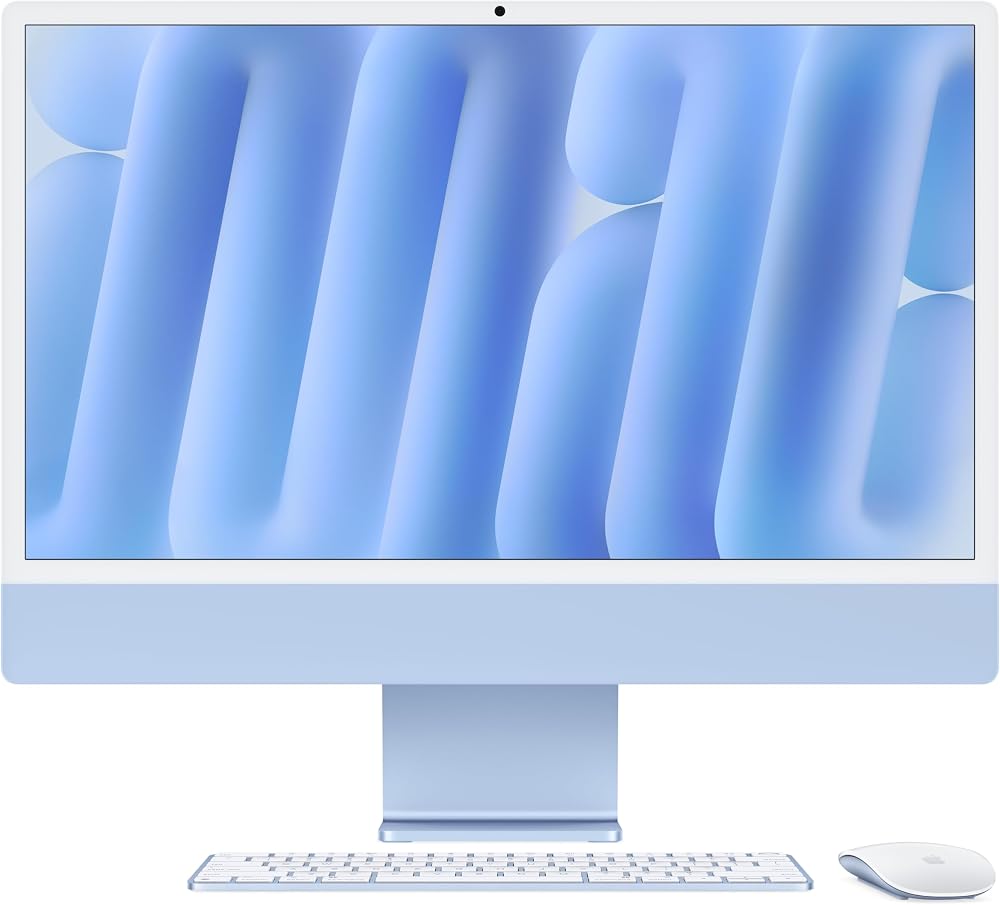 Apple iMac 24-inch All-in-One with M4 chip 10-core CPU GPU 16GB 256GB Blue