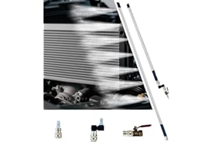 SHRANDI Radiator Cleaning Wand: 47"-24" Combo | Max 4500 PSI with 360° Swivel Quick Coupler & Embedded Punched, Pressure Washer kit for Car/Truck, Condensers & Heavy Machinery