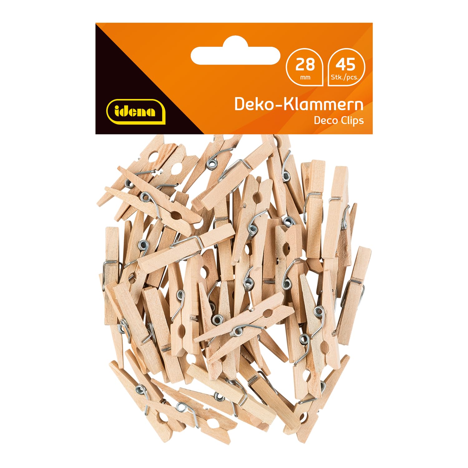 Idena 45 x Miniature Wooden Pegs Approx 1.1" Long for Crafts, Decorating and Decorating