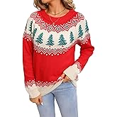 TYHOTULY 2026 Women Ugly Christmas Sweaters Cute Xmas Tree Reindeer Santa Claus Holiday Pullover Tops Winter Trendy Clothes