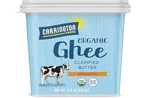 Carrington Farms USDA Certified Organic Grass Fed, Compare Our Cost Per Ounce, Ghee, 12 Fl Oz