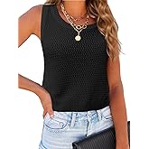 WIFFGO Womens Spring Sweater Vest 2026 Boho Summer Tops Cropped Coverup Knit Sleeveless Fit Cami Casual Vacation Outfits