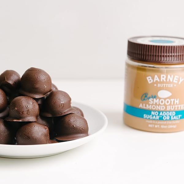 BARNEY BUTTER ALMOND BUTTER, BARE SMOOTH, 10 OUNCE JAR, NO ADDED SUGAR OR SALT, SKIN-FREE ALMONDS, NO STIR, NON-GMO, GLUTEN FREE, KETO, PALEO, VEGAN