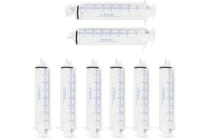 35cc Silicone O Ring Style Slip Tip Feeding Syringe With Caps Individually Wrapped 8/Pack. Latex Free. For Feeding Pets, Meas