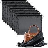 10 Pack Dust Bags for Purses and Handbags, Silk Dust Cover Storage Bag with Drawstring Travel Storage Pouch for Handbag Purse Shoes Boots (Black, 19.6 × 15.7 in)
