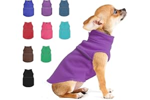 PINKBOW Purple Fleece Dog Vest - Warm Pullover with Leash Hole - Perfect for Small Dogs - Boys & Girls