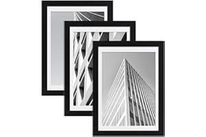 ELSKER&HOME 24x36 Poster Frame Black 3 Pack, Display 20x30 Pictures with Mat or 24x36 Poster without Mat, Horizontal and Vertical Wall Mounting