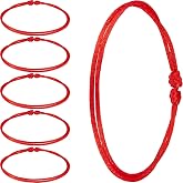 WILLBOND 6 Pieces Red String Bracelet for Protection Women Men | Adjustable Kabbalah Protection Bracelets, Red Cord Bracelet, Pulsera Roja Amulet, Good Luck and Evil Eye Gift