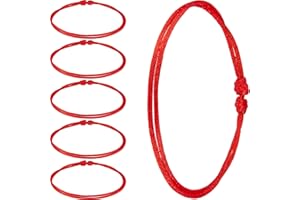 WILLBOND 6 Pieces Red String Bracelets Kabbalah Red Cord Bracelet for Protection Women Men Adjustable Amulet for Evil Eye and Good Luck Gift
