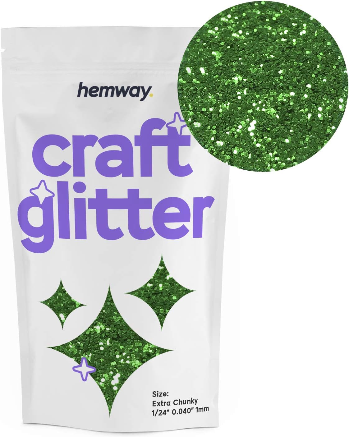 Hemway Craft Glitter 100g 3.5oz Extra Chunky 1/24