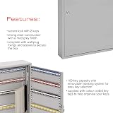 Burg-Wachter KC100H Heavy Duty Double Door Key Cabinet 100 Hooks Grey view 4