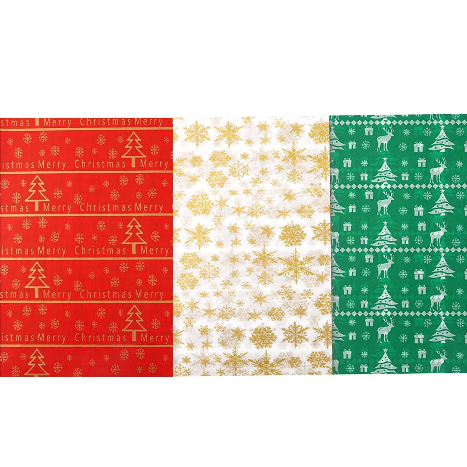 Jwssor Christmas Tissue Paper, 60 Sheets Snow Tree Gift Wrapping Paper, 50x35 cm for Party Decoration