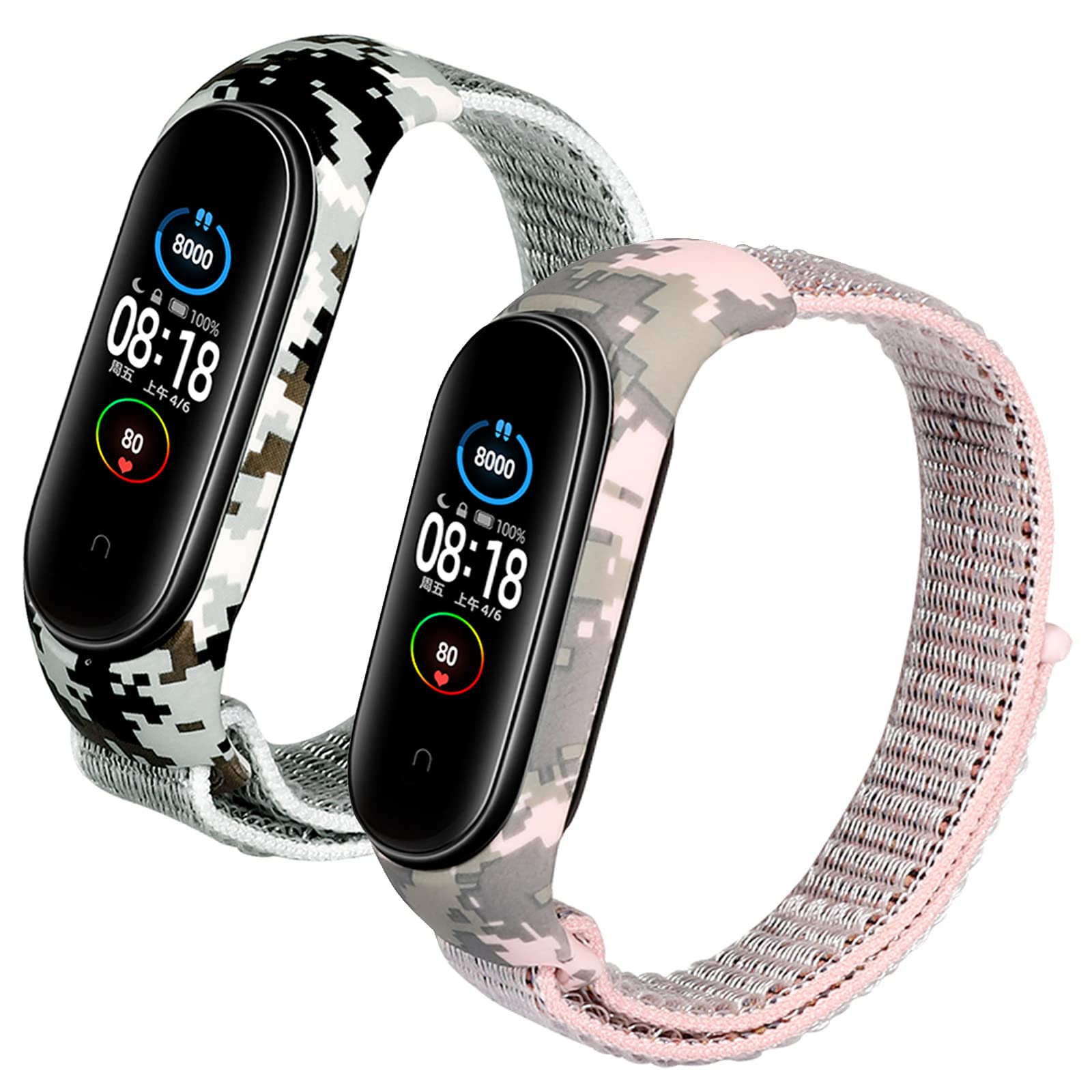 Keecuty Bracelet Compatible with Xiaomi Mi Band 6 Bracelet Xiaomi Mi Band 5 Bracelet, Adjustable Nylon Replacement Strap Compatible Xiaomi Mi Band 4/xiaomi Mi Band 3 for Women Men