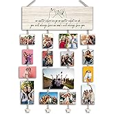 Orchroma Friends Picture Frames Collage Wall Decor,Long Distance Friendship Gifts,Friends Photo Picture Board,Hanging Photo Display with Clips,Home Liveing Room Dorm Bedroom Wall Decor(Burlywood)
