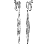 Vince Camuto Silver-Tone Crystal Glass Stone Spear Drop Earrings For Women