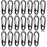 Nogeqi 20 Pcs Mini Carabiner Clip, 1.2 Inch Tiny Spring Snap Hook Keychains, Black Mini Carabiner for Outdoor Hiking Fishing Camping Backpack Accessories