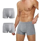 Battewa Cotton Incontinence Underwear for Men Light Protective Boxer Brief Leak Proof Underwear for Bladder Leakage 50ml