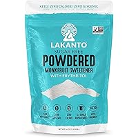 Lakanto Powdered Monk Fruit Sweetener with Erythritol - Powdered Sugar Substitute, Zero Calorie, Keto Diet Friendly, Zero Net